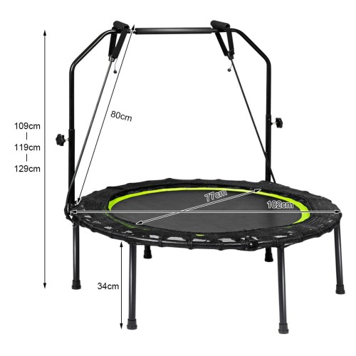 Trampolina z uchwytem do ćwiczeń fitness