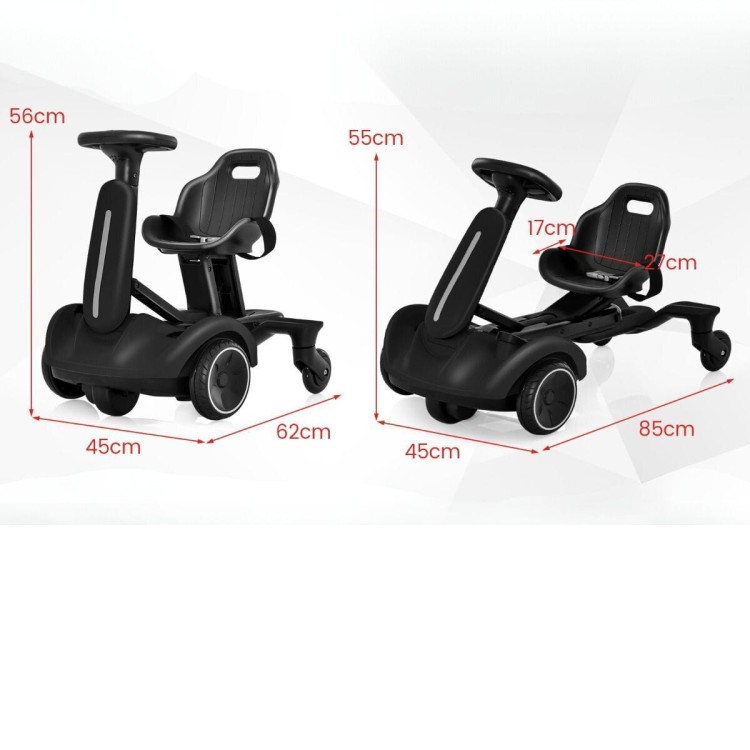 Gokart elektryczny do driftu pięciokołowy czarny TQ10177DE-DK
