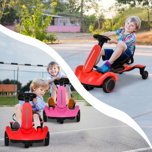 Gokart elektryczny do driftu pięciokołowy czerwony TQ10177DE-RE