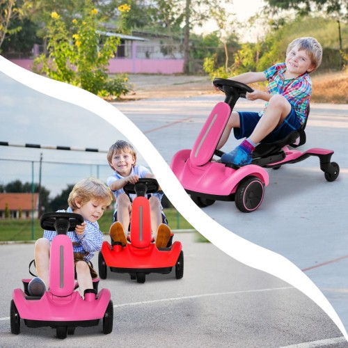Gokart elektryczny do driftu pięciokołowy różowy TQ10177DE-PI