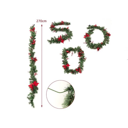 Girlanda świąteczna z oświetleniem LED 270 cm