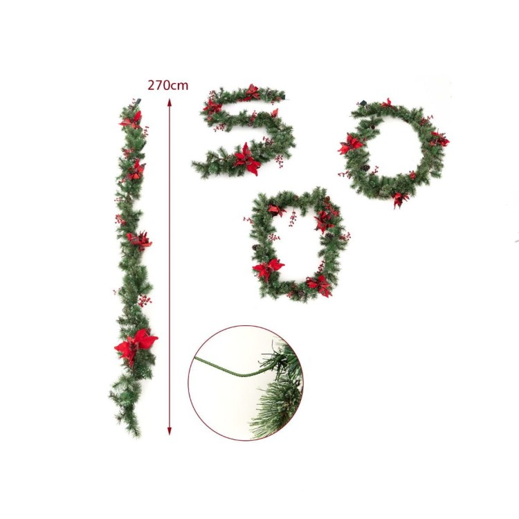 Girlanda świąteczna z oświetleniem LED 270 cm