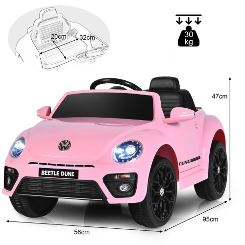 Elektryczny samochód Beetle dla dzieci różowy