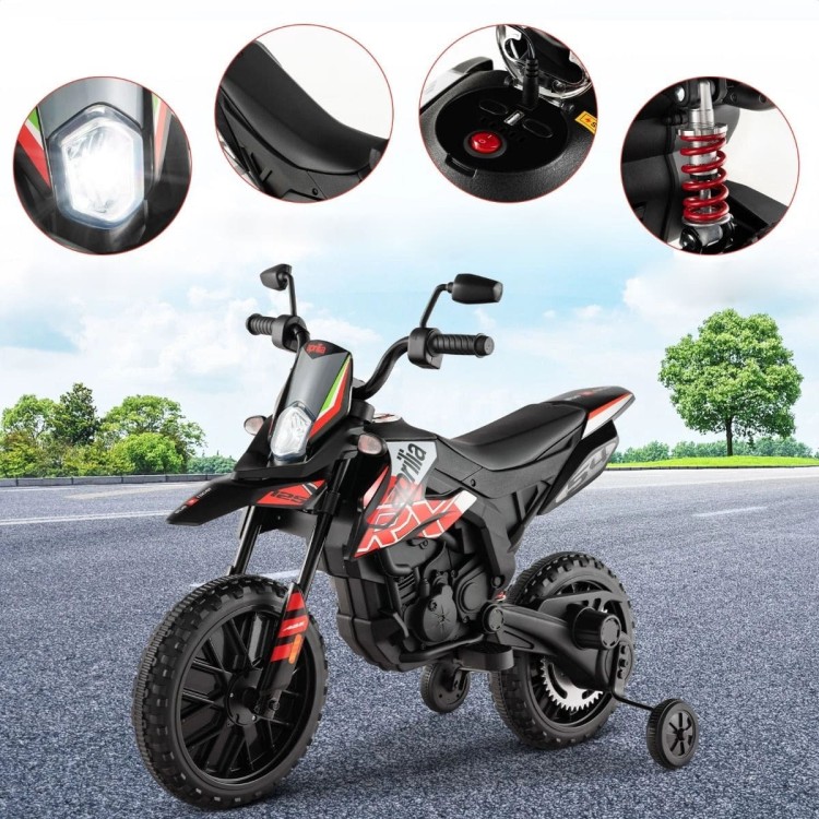 Elektryczny motocykl Aprilia dla dzieci czerwony