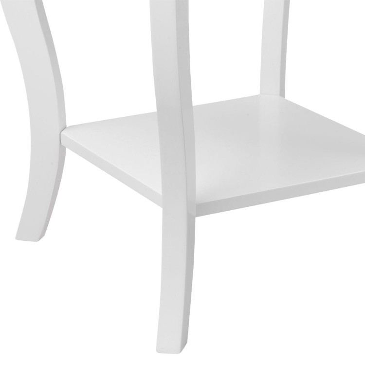 Zestaw 2 eleganckich drewnianych stolików bocznych białych HW56557WH-2