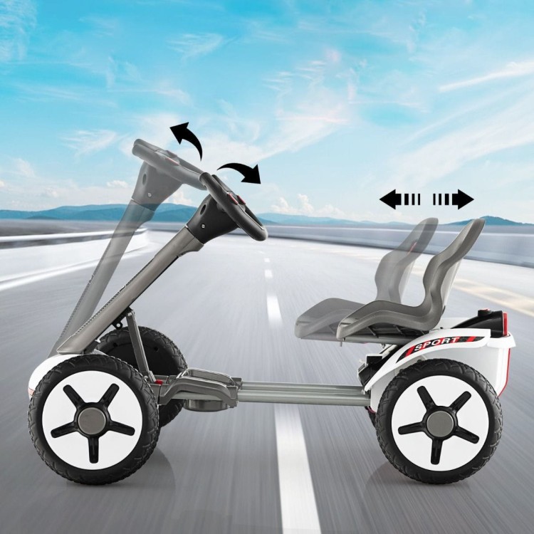 Elektryczny gokart dla dzieci z regulacją biały