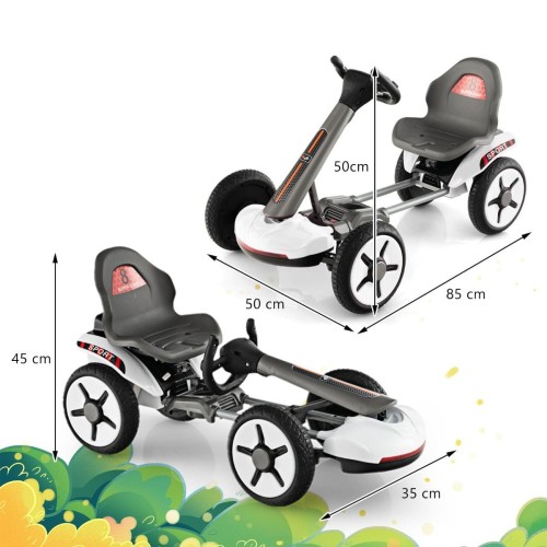 Elektryczny gokart dla dzieci z regulacją biały