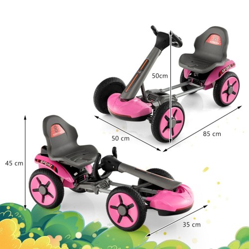 Elektryczny gokart dla dzieci z regulacją różowy