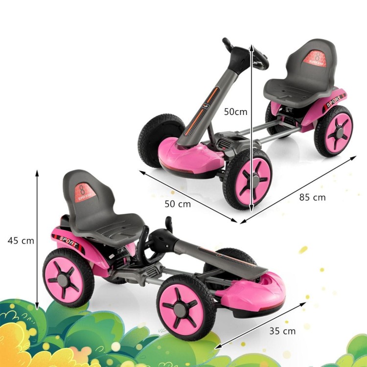 Elektryczny gokart dla dzieci z regulacją różowy