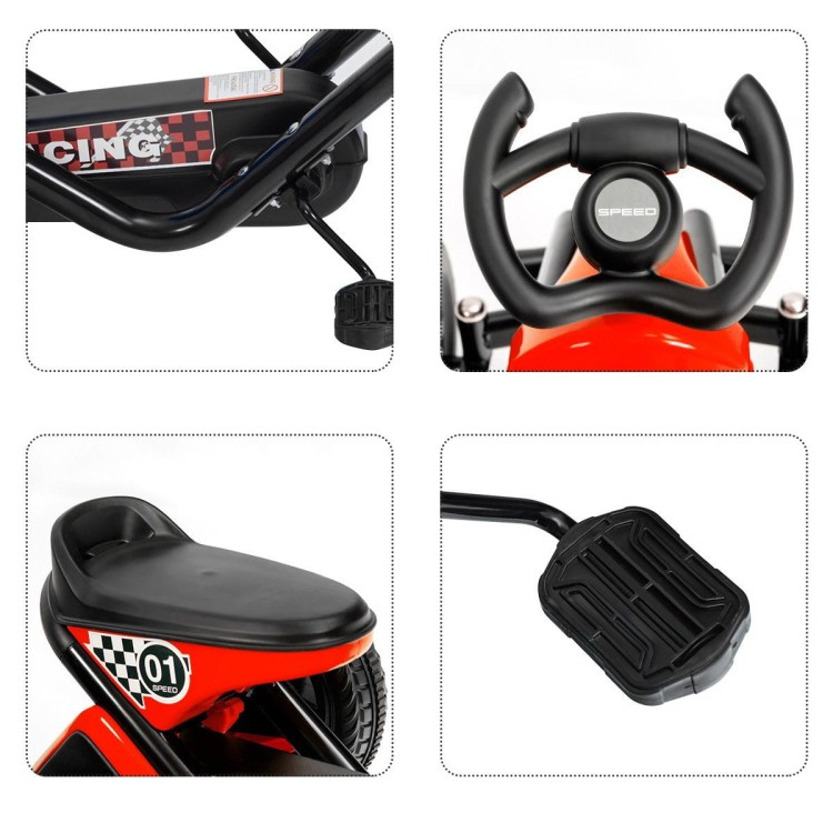 Gokart na pedały dla dzieci czerwony