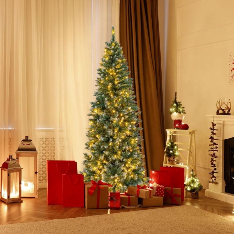 Wąska sztuczna choinka z lampkami LED 150cm