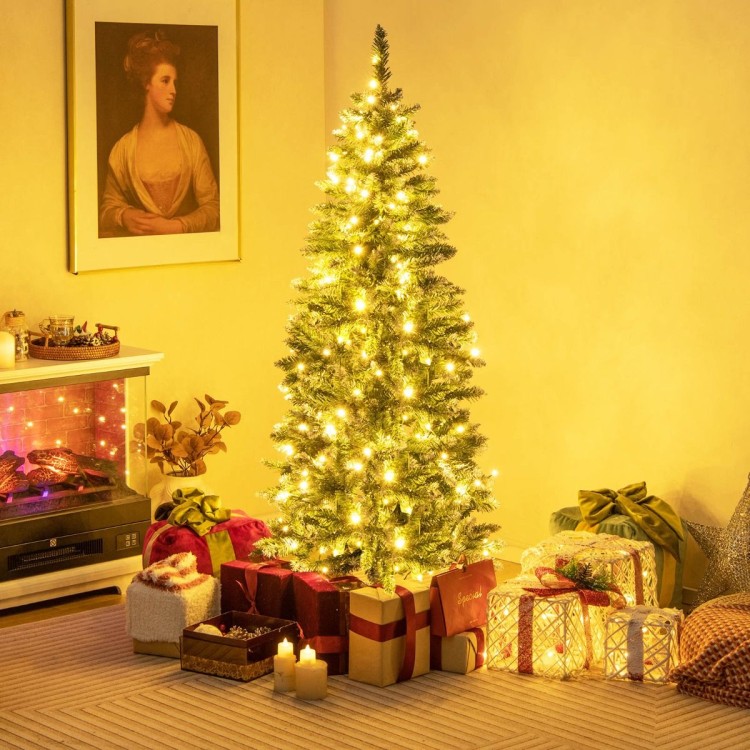 Wąska sztuczna choinka z lampkami LED 150cm
