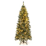 Wąska sztuczna choinka z lampkami LED 150cm 