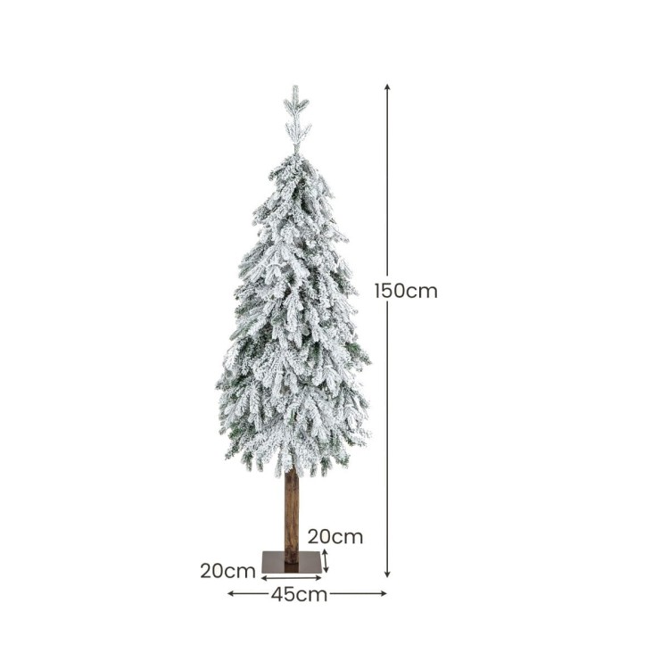 Sztuczna choinka z imitacją pnia i lampkami LED 150 cm