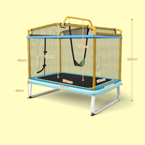 Trampolina dla dzieci z siatką zabezpieczającą żółta