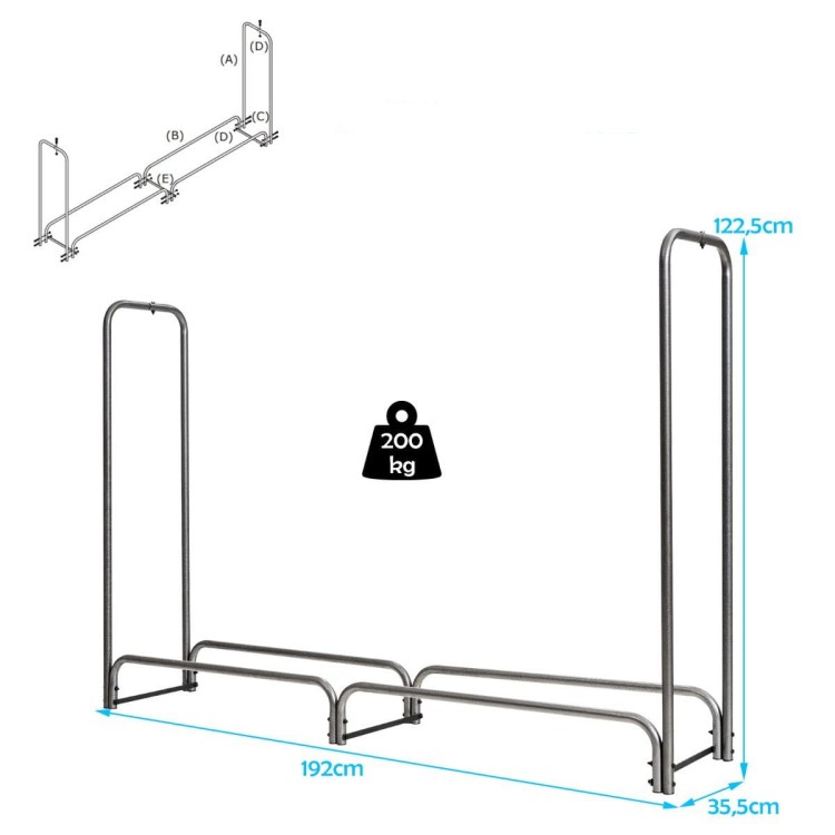 Stojak na drewno 192 cm