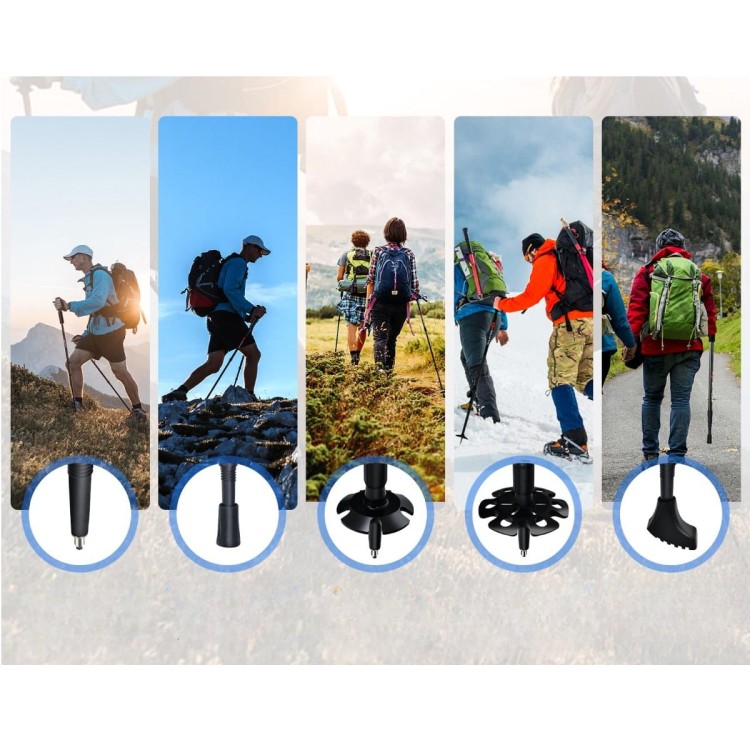 Regulowane kije do nordic walking z akcesoriami