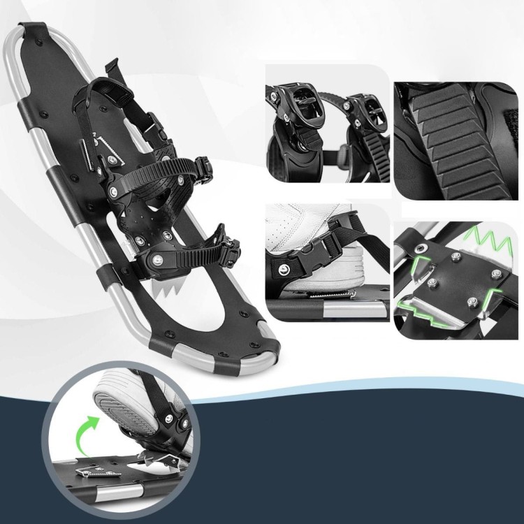Rakiety śnieżne z rakami 4w1 30" 120kg srebrne