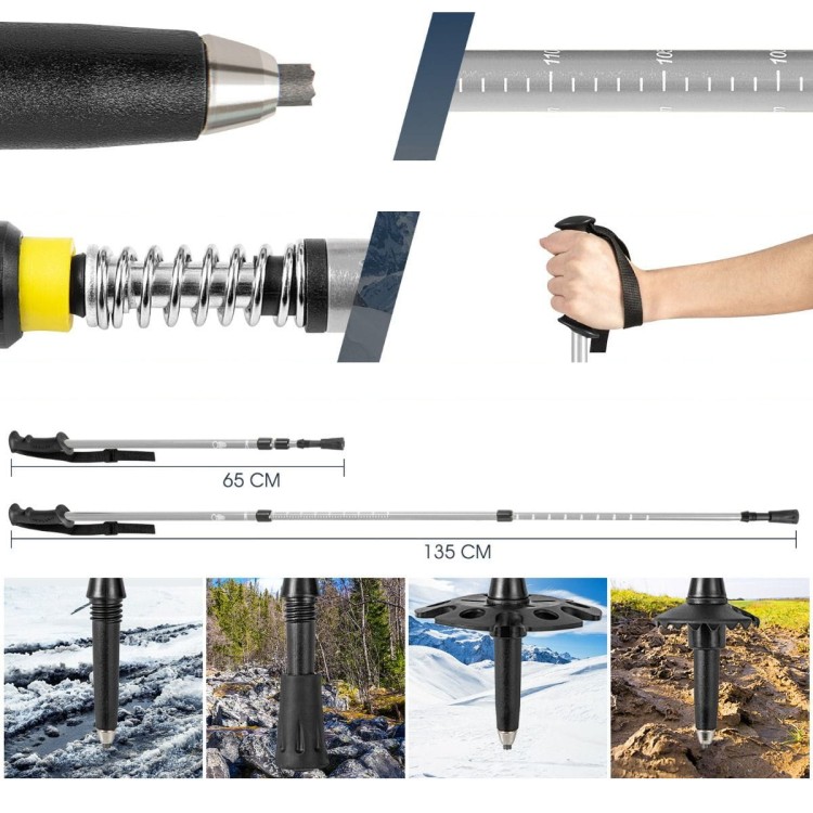 Rakiety śnieżne z rakami 4w1 21" 70kg srebrne