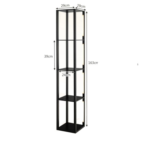 Lampa podłogowa LED z 4 półkami
