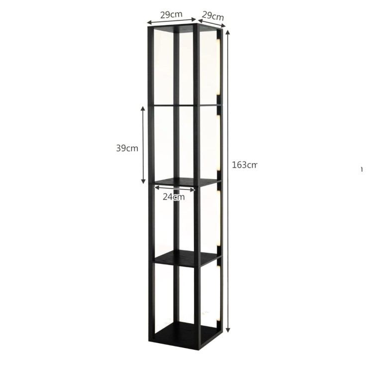 Lampa podłogowa LED z 4 półkami