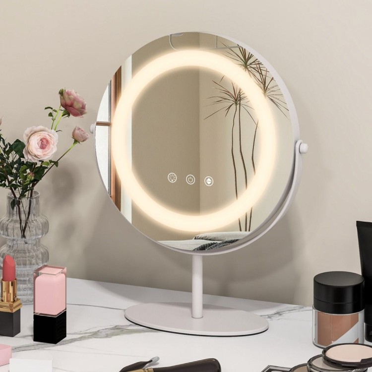 Lusterko kosmetyczne okrągłe z podświetleniem średnica 25 cm
