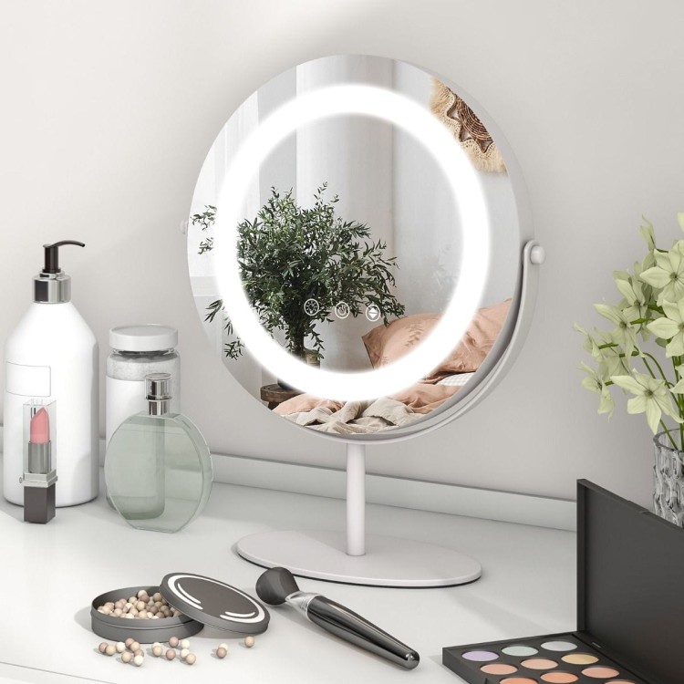 Lusterko kosmetyczne okrągłe z podświetleniem średnica 25 cm