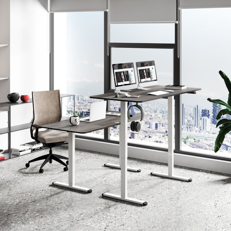 Duże biurko regulowane elektrycznie 140 x 70 x 72-116 cm