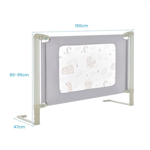 Regulowana barierka ochronna do łóżka 150 x 47 x 80-95 cm