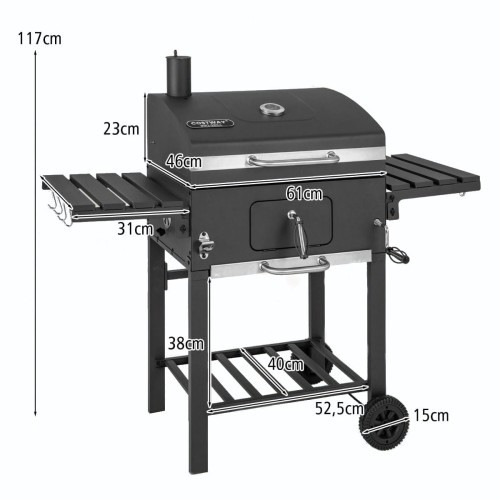 Grill na węgiel drzewny z pokrywą