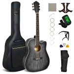 Gitara akustyczna z 9-częśćiowym zestawem akcesoriów