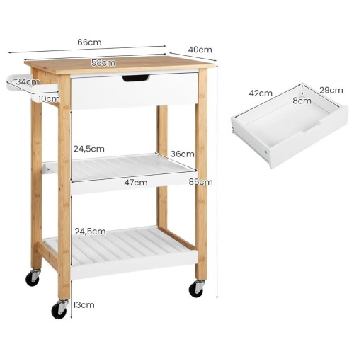 Wózek kuchenny na kółkach 85cm