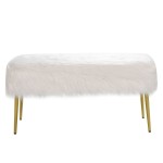 Ławeczka z siedziskiem ze sztucznego futra 91 x 35,5 x 45,5 cm