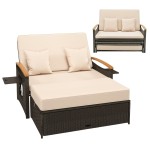 Rozkładana sofa ogrodowa rattanowa 3w1 