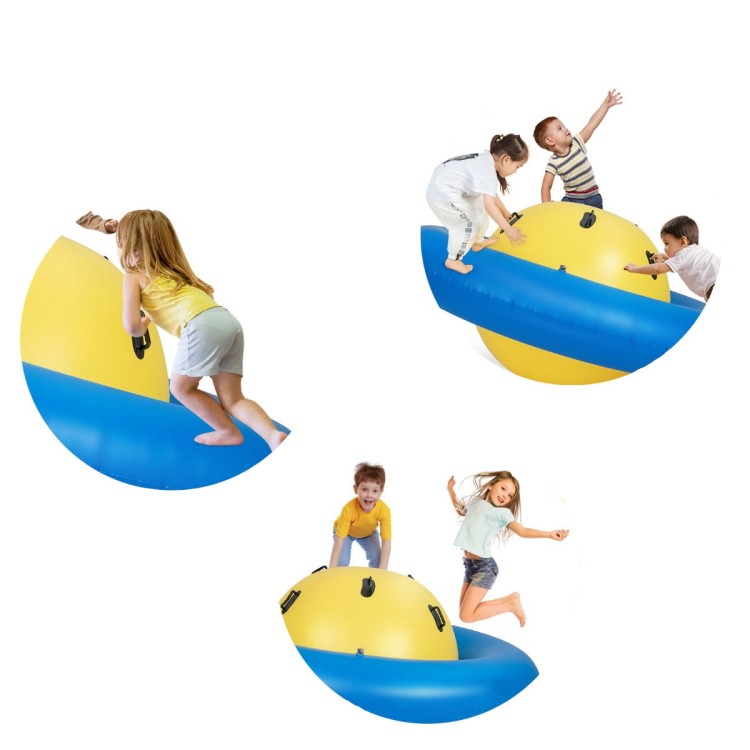 Dmuchany bujak dla dzieci 223 x 123 cm żółto niebieski