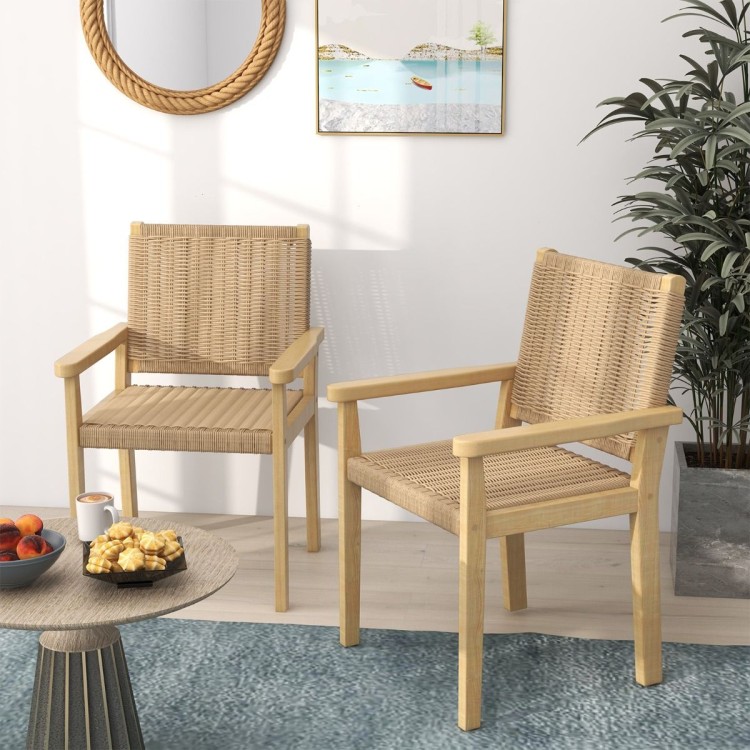 Zestaw 2 szt. krzeseł z podłokietnikami w stylu boho