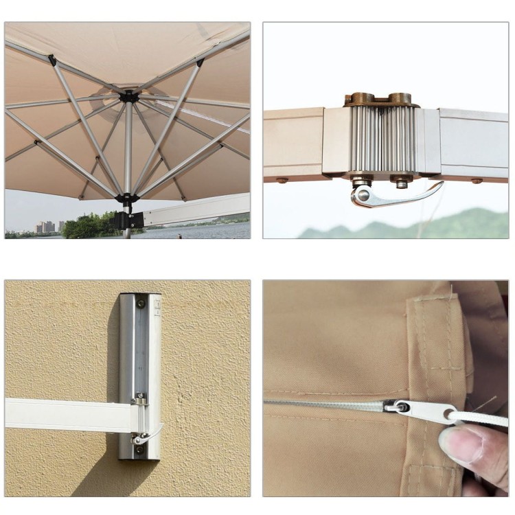 Regulowany parasol ścienny 250cm