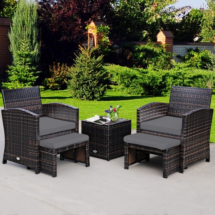 5-częściowy komplet mebli rattanowych