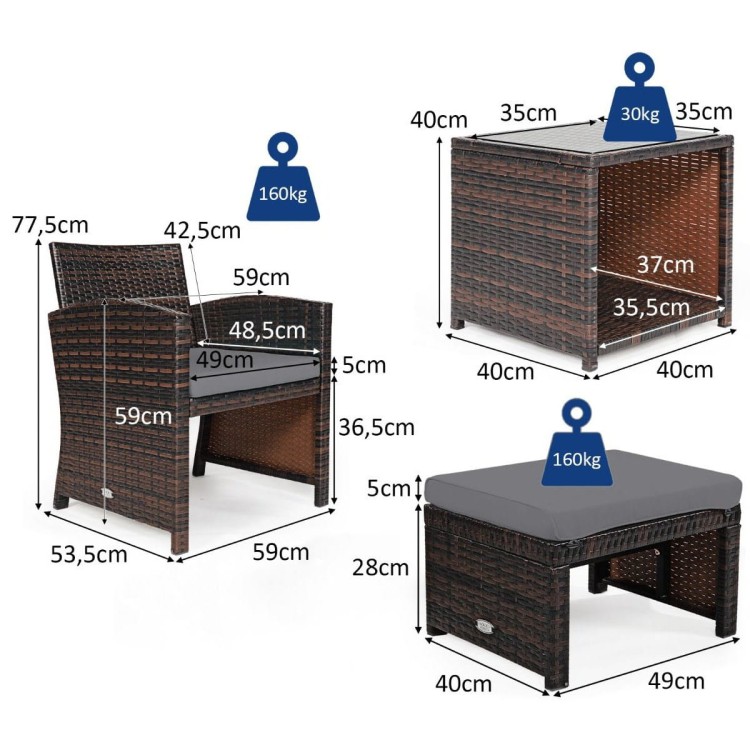 5-częściowy komplet mebli rattanowych