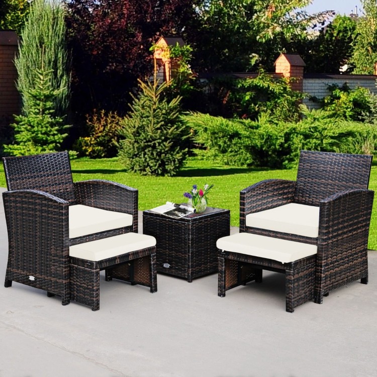 5-częściowy komplet mebli rattanowych
