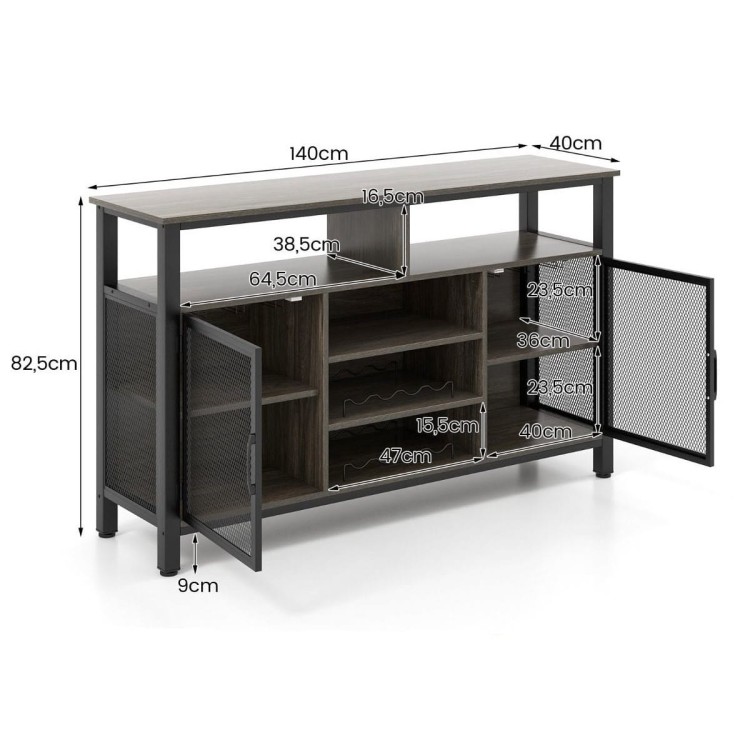 Drewniany kredens w stylu industrialnym 140 x 40 x 82,5 cm