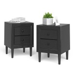 Zestaw 2 stolików nocnych z dwoma szufladami 40 x 39,5 x 55 cm