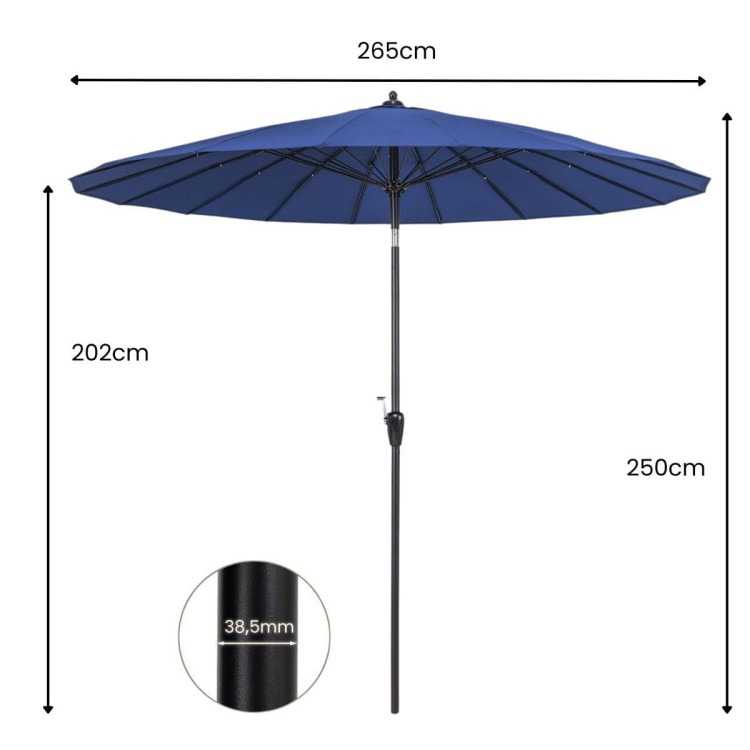 Parasol ogrodowy na balkon taras 265 cm