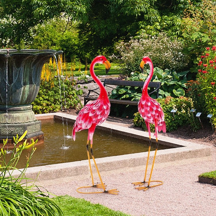 Zestaw 2 szt. figurek ogrodowych Flamingi
