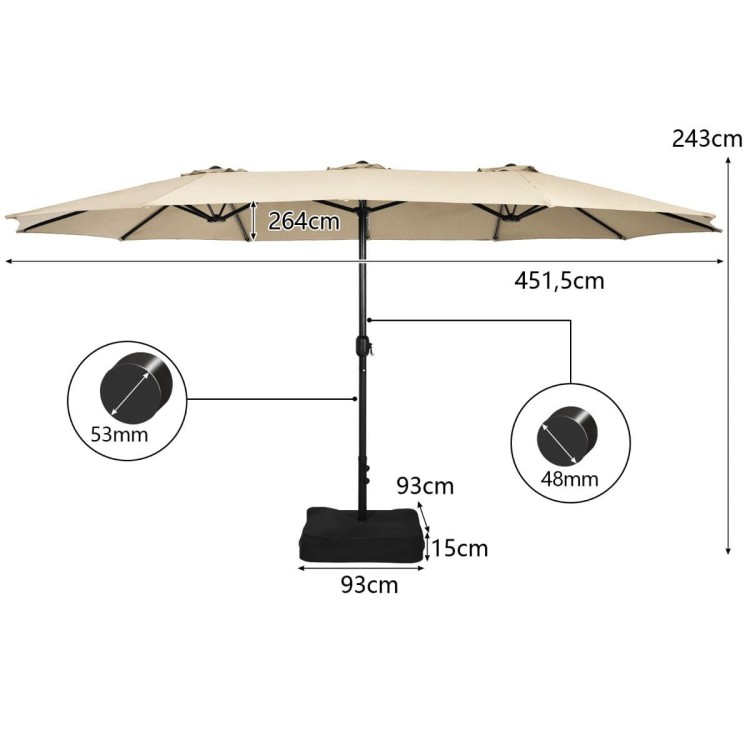 Parasol ogrodowy podwójny na balkon taras