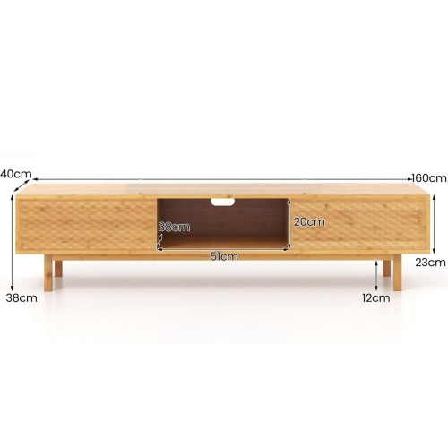 Bambusowa szafka RTV 160 x 40 x 38 cm