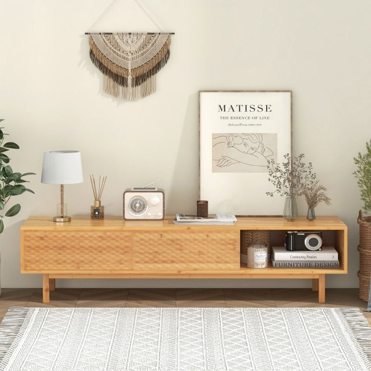Bambusowa szafka RTV 160 x 40 x 38 cm