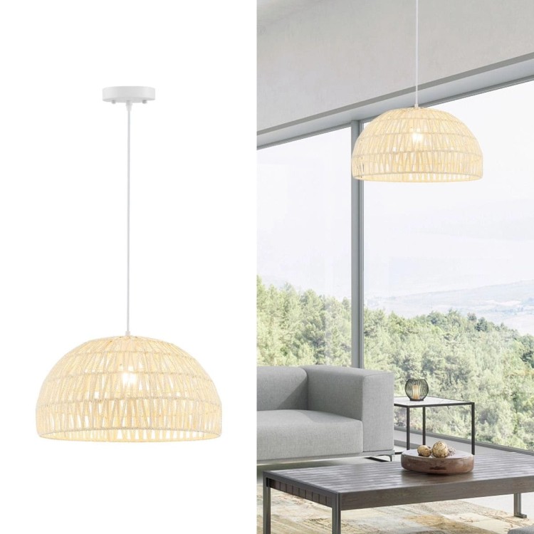 Ręcznie tkana lampa wisząca z regulacją wysokości