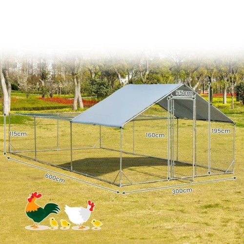 Kurnik z zadaszeniem Zagroda 6 x 3 x 1,95 m