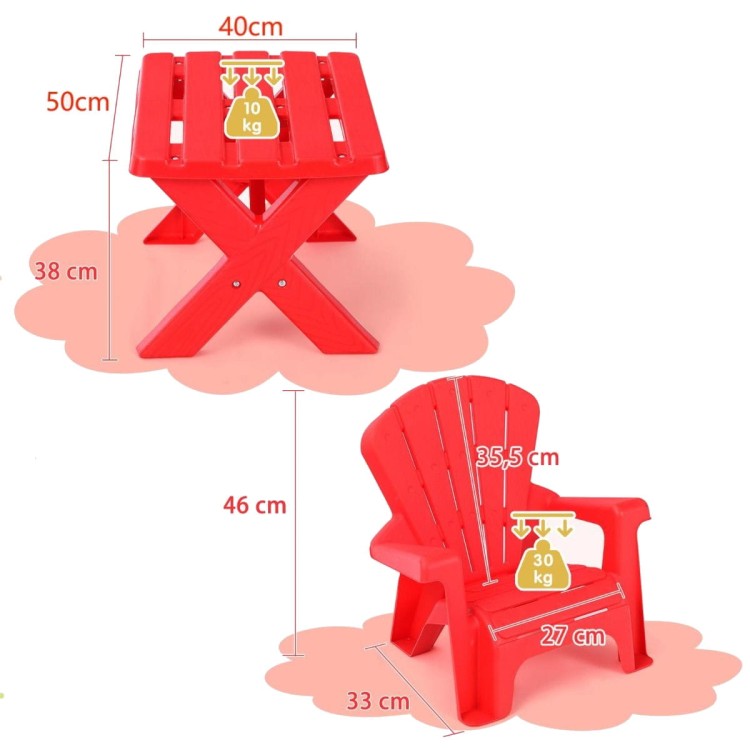 3-częściowy zestaw mebli ogrodowych dla dzieci